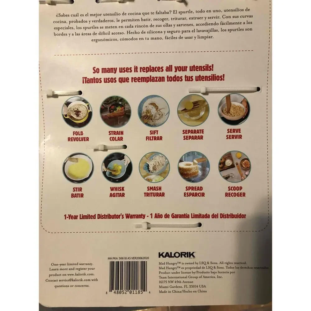 NWT Mad Hungry Silicone Spurtle Set As Seen On TV Kitchen Utensils